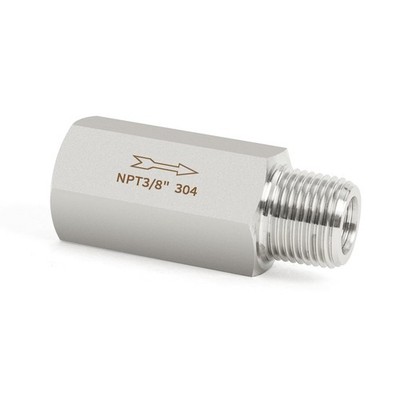 ChillWaves 304 Stainless Steel InLine Siamese Check Valve 3/8'' NPT Male x 3/8...