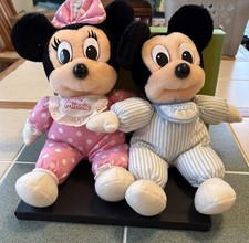 VINTAGE Pair Of 1980s Disney Baby Minnie Baby Mickey Mouse plush dolls