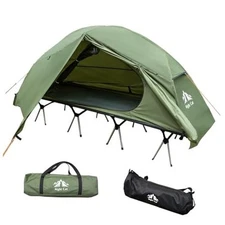  Camping Cot Tent - Waterproof 1-Person Off-Ground Combo Cot Bed for Adults 