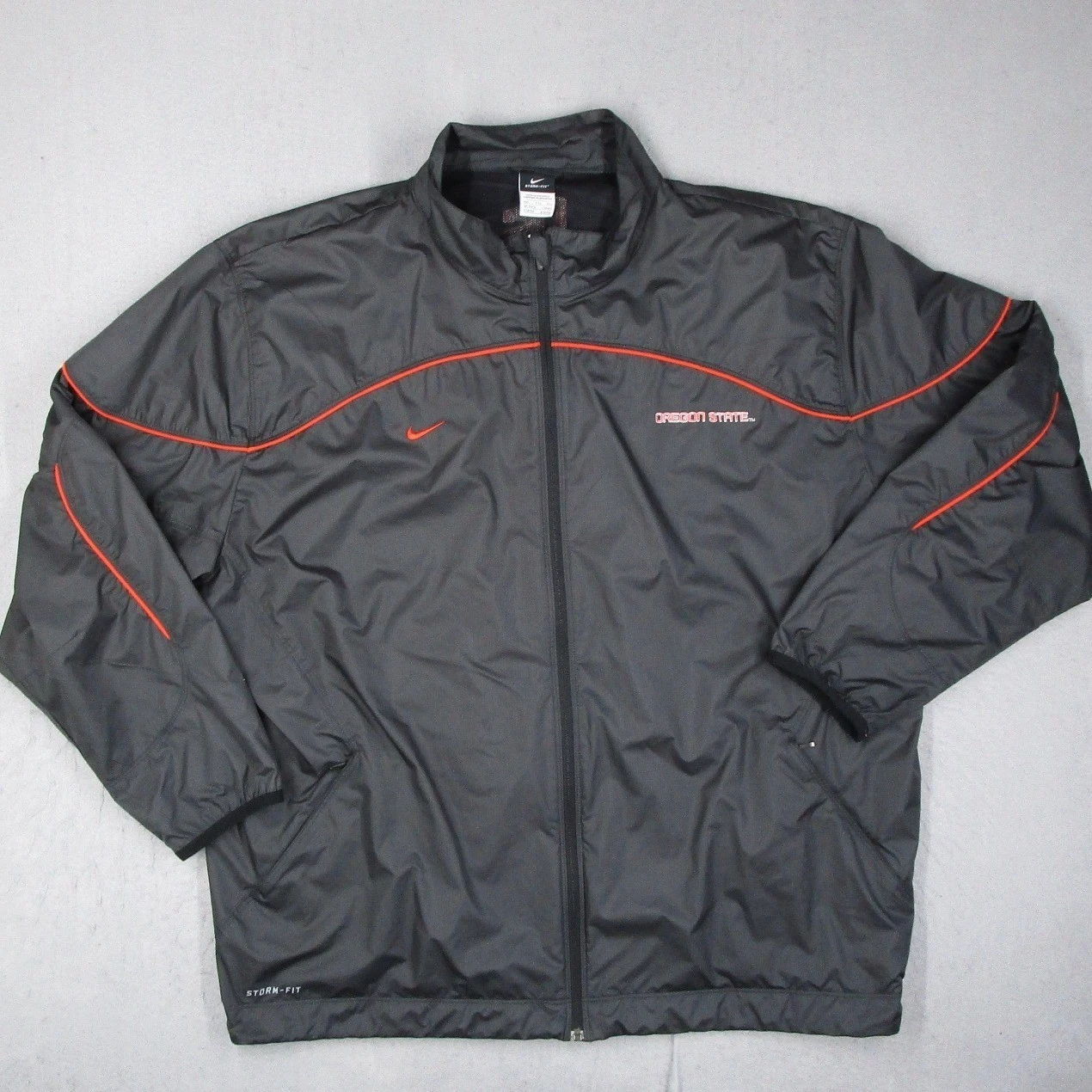 Nike Storm-Fit Oregon State Beavers Jacket Mens XXL Gray Full Zip Windbreaker