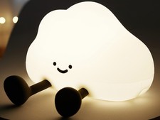 Cute Cloud Night Light Silicone LED Mood Lamp Rechargeable Nursery Decor Kids