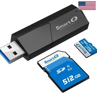 USB 3.0 Dual Slot SD & Micro SD Card Reader - Fast Data Transfer for Cameras