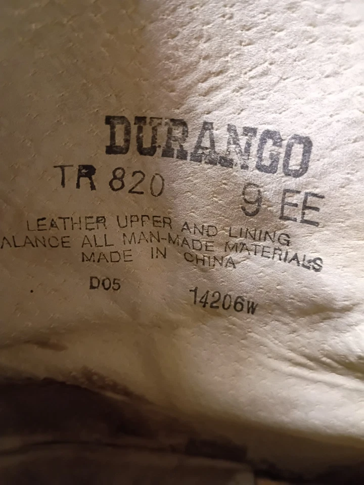 Botas Durango 9 EE TR820 de cuero negras con cremallera lateral para hombre botas occidentales cortas anchas Foto 2 de 4