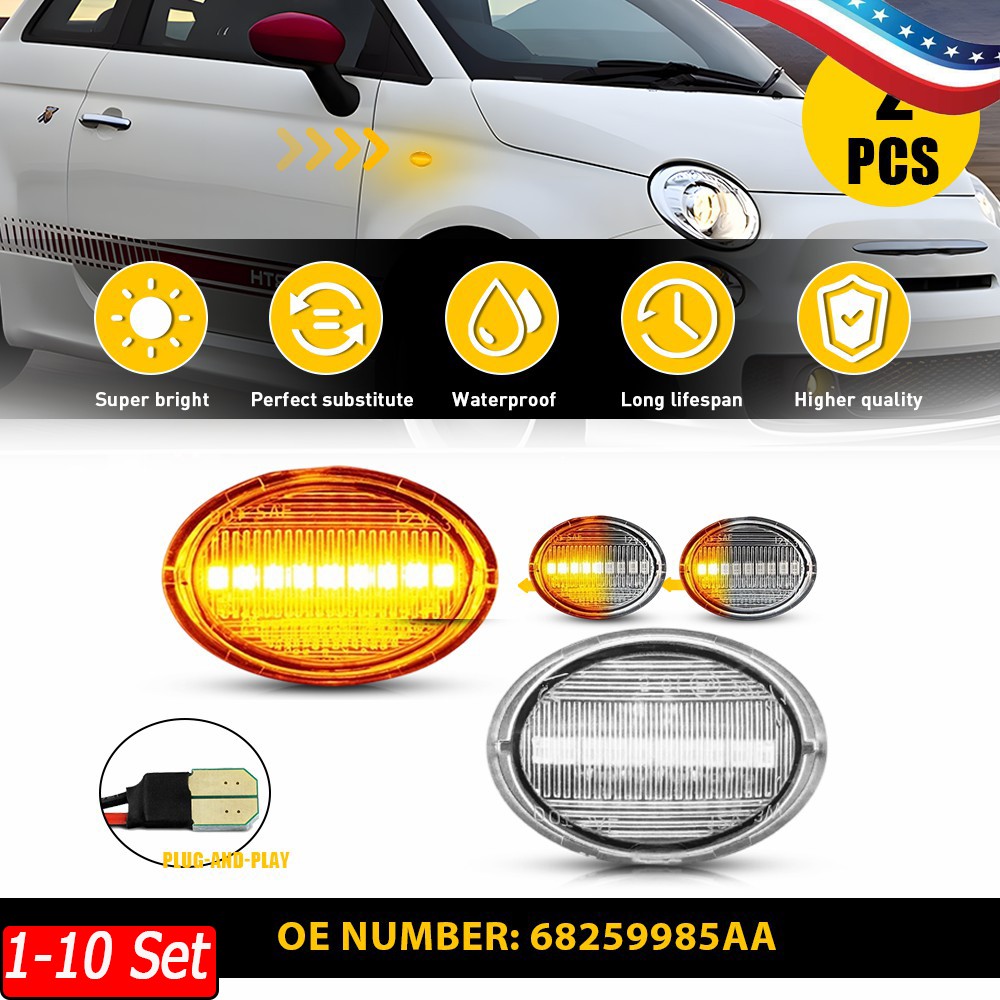 Maserati GranTurismo Sport 2007-2019 Front Right Side marker lights 10 pcs Orange P/N 68259985AA