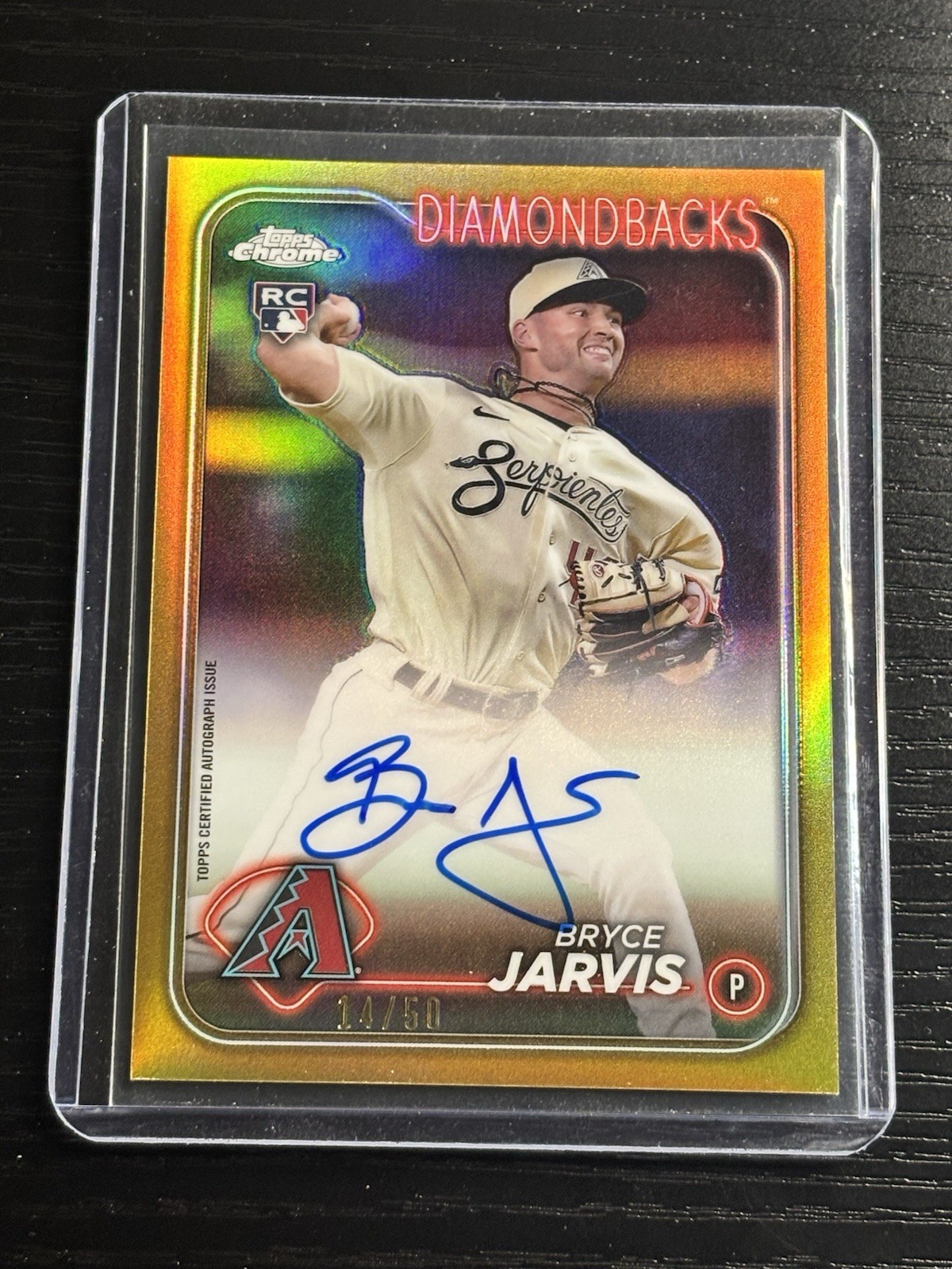 2024 Topps Chrome Rookie Autographs Bryce Jarvis #RA-BJ Gold Refractor /50 Auto