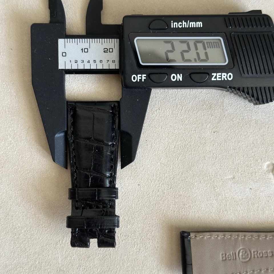 OEM Bell & Ross Vintage Black Alligator Leather Strap 22x18mm - Image 3 of 4