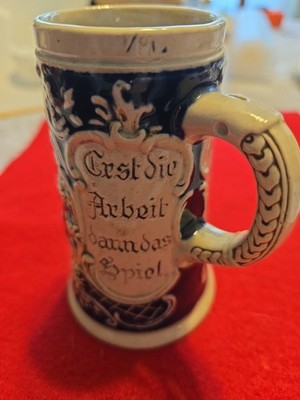 Vintage Stein German 4-in Signed G E I S B U B