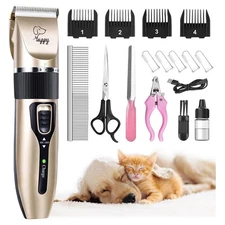 Dog Clippers for Grooming, Low Noise, Electric Quiet, Adjustable Clipper Comb...