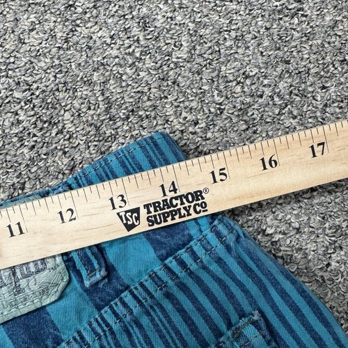 Rare Vtg Levi Silver Tab Baggy Shorts Size 32 Teal Stripes Levis Y2K 90s - Bild 7 von 9