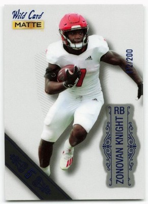 2022 Zonovan Knight Wild Card Matte White Rookie 5 Points Blue 172/200 - NY Jets