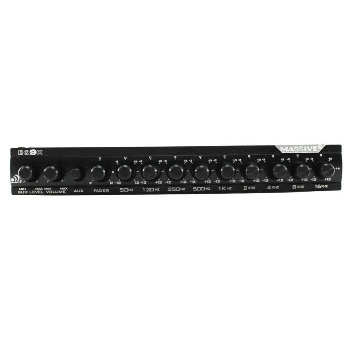 MASSIVE AUDIO EQ9X 9-BAND GRAPHIC EQUALIZER HALF-DIN CAR EQ w/ 3.5mm AUX INPUT - Image 3 of 3