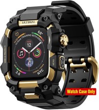 Rugged Case with Band for Apple Watch 44mm Military Grade Shockproof Bumper Cove