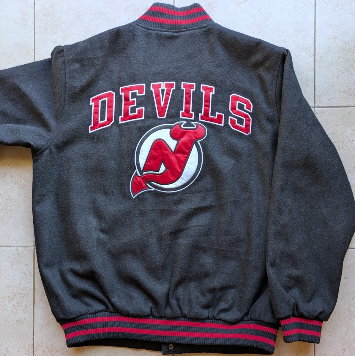 New Jersey Devils 2000s G-III bomber Varsity Letter jacket L black
