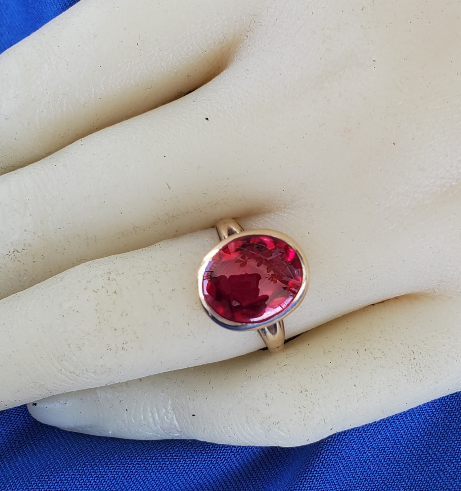 Vintage Deco Lab Created Ruby Solid 14k Rose Gold… - image 19