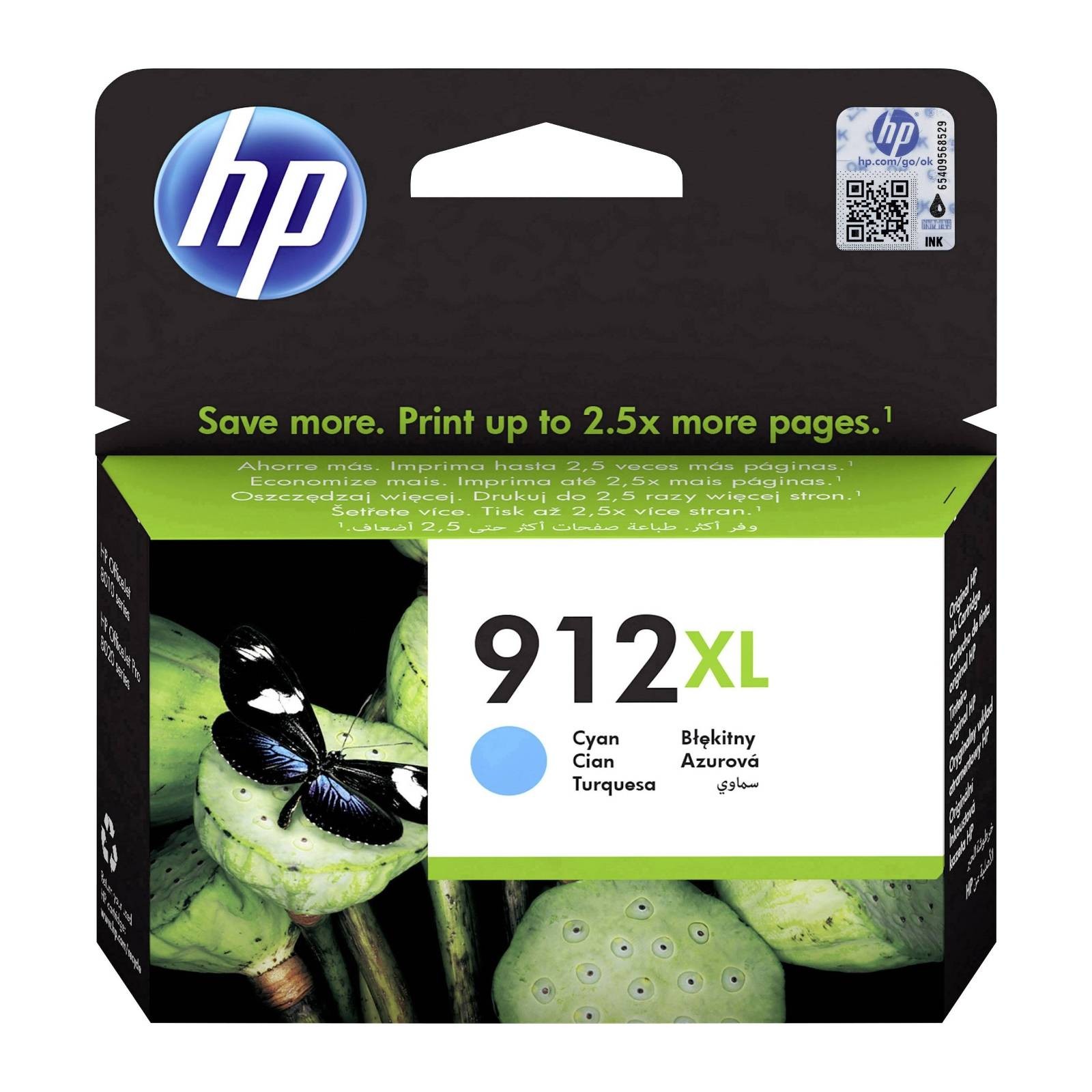 Original HP 912XL High Capacity Cyan Ink Cartridge (3YL81AE)