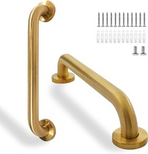 Shower Grab Bar, 2 Pack 16 Inch Gold Bathroom Safety Bar, 1.25" Diameter 304 Sta