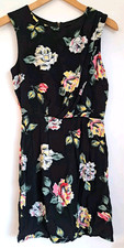 Topshop Black Floral Dress Chiffon Size 8 Lightweight Floaty