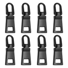 8Pcs 1" Detachable Metal Zipper Pull Replacement for Luggage Black