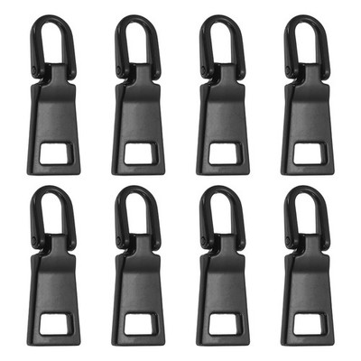 8Pcs 1'' Detachable Metal Zipper Pull Replacement for Luggage Black