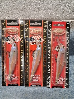 3 LUCKY CRAFT Pointer 100 OGs 5/8oz  100mm Luckycraft Suspending Jerkbait Rare!