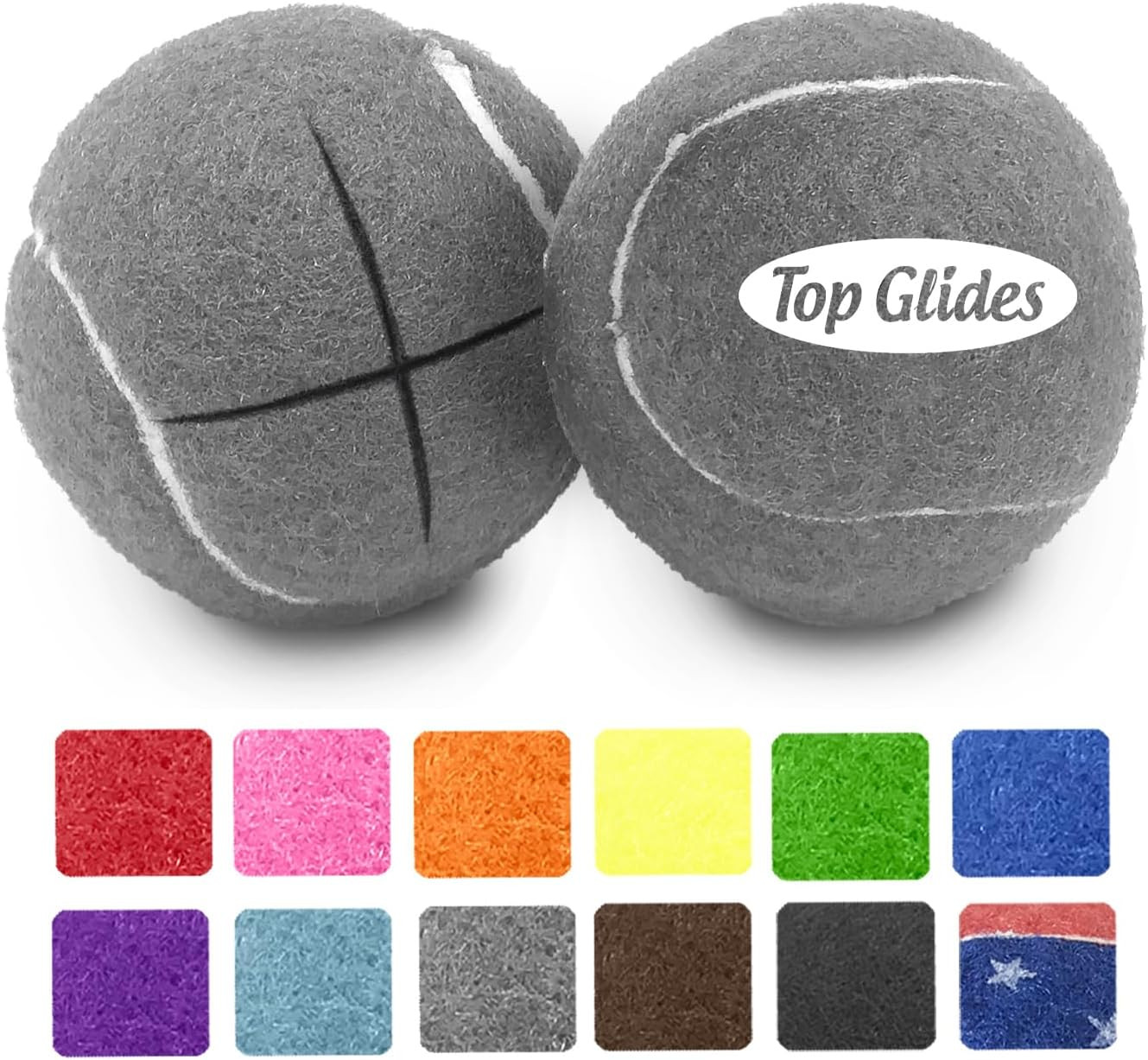 AMP Top Glides Precut Walker Tennis Ball Glides (Gray)