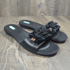 Oka-B Raffi Slide Women's Sandals Size M/L 8.5 Black Flats