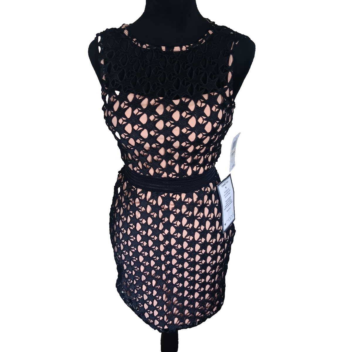 City Studios Juniors' Star Illusion Lace Bodycon Dress - Black 1