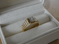 Massiver Herrenring in 18K / 750er Gold mit ca. 0,3ct Brillant - Größe 63 -