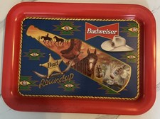 Budweiser “Roundup” Western Theme Tray – 1996 – King of Beers – Made in USA