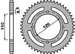 Couronne arrière JTR1465.46 en pas 420 pour moto cross Kawasaki KX 65 de 2000 à 2020