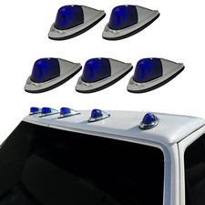 5x Blue Cab Marker Chrome Metal Teardrop Kenworthpeterbiltfreightliner Vintage