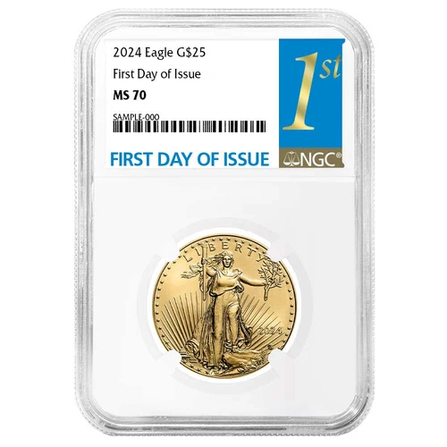2024 $25 American Gold Eagle 1/2 oz NGC MS70 FDI First Label