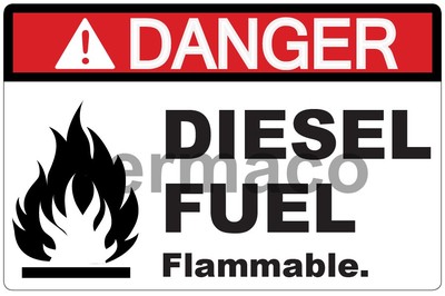 Diesel Fuel Danger No Smoking OSHA / ANSI LABEL DECAL STICKER 7×10
