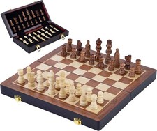 Engelhart Luxury Chess Set in Solid Wood  (24.5 cm) Small Size Portable Folding