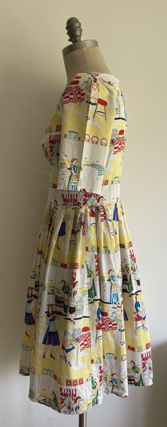 Limb Vanity Project 1950s Style PinUp Rockabilly Dress 10 UK, Kitchen Sink Print 4