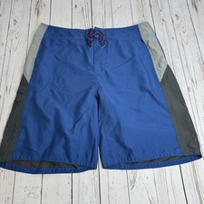 The North Face Board Shorts Mens 34 Swim Trunks Drawstring Blue Logo Nylon