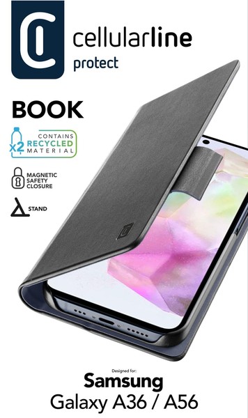 Cellularline Book Case FüR Samsung A36/A56 5G In Schwarz - Robuste SchutzhüLle-image