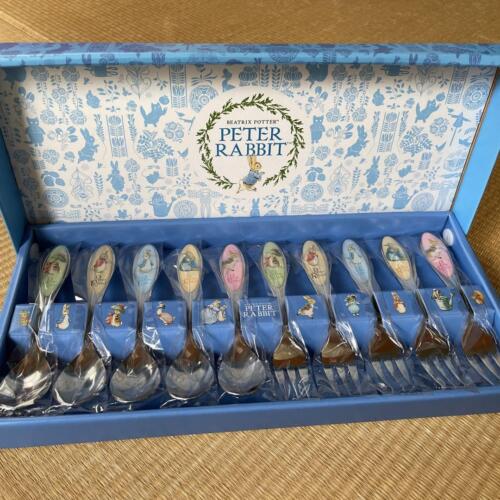 Peter Rabbit  Spoons & Forks Set 10 pieces Silver Color Cutlery Tableware New  - Foto 1 di 8