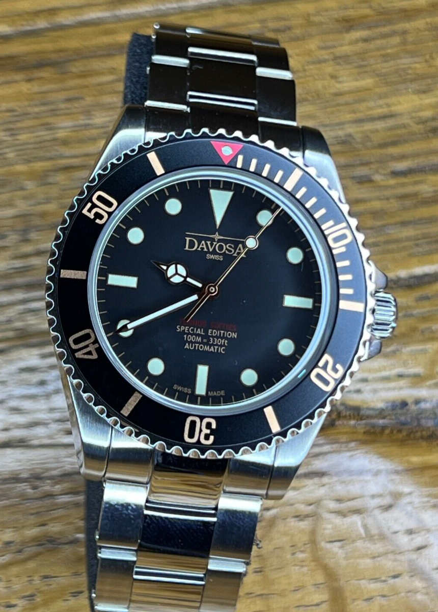 Davosa Ternos sixties gold vintage dive automatic Swiss made 40mm