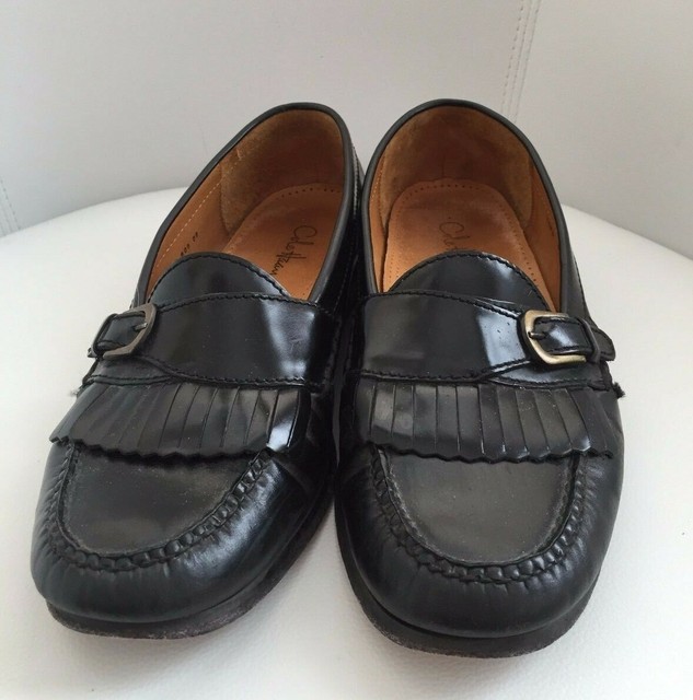 COLE HAAN CITY Black Leather Classic Kiltie Buckle Loafers Shoes 3518 Mens 8.5D | eBay