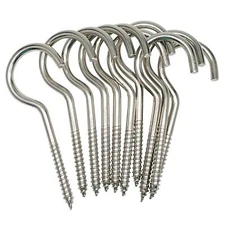 10 Pack 4 Inch Heavy Duty Screw-In Hook Ceiling Cup Hooks for Indoor Outdoor