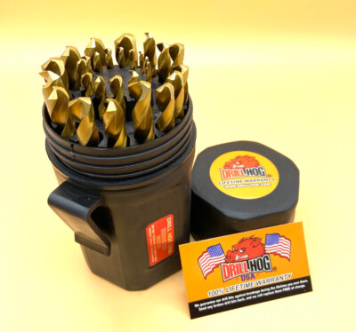 Drill Hog  29 Pc Titanium Drill Bit Set Hexagon Case Ti-22 Lifetime Warranty