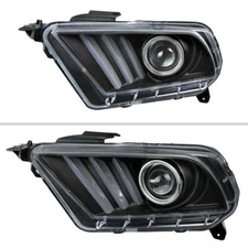 Fits 10-14 FORD MUSTANG LED Projector Headlight With Clear Lens