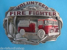 Volunteer Firefighter 1989 Siskiyou V-85-S Fire Truck Belt Buckle 3 1/4 "L 2 1"H