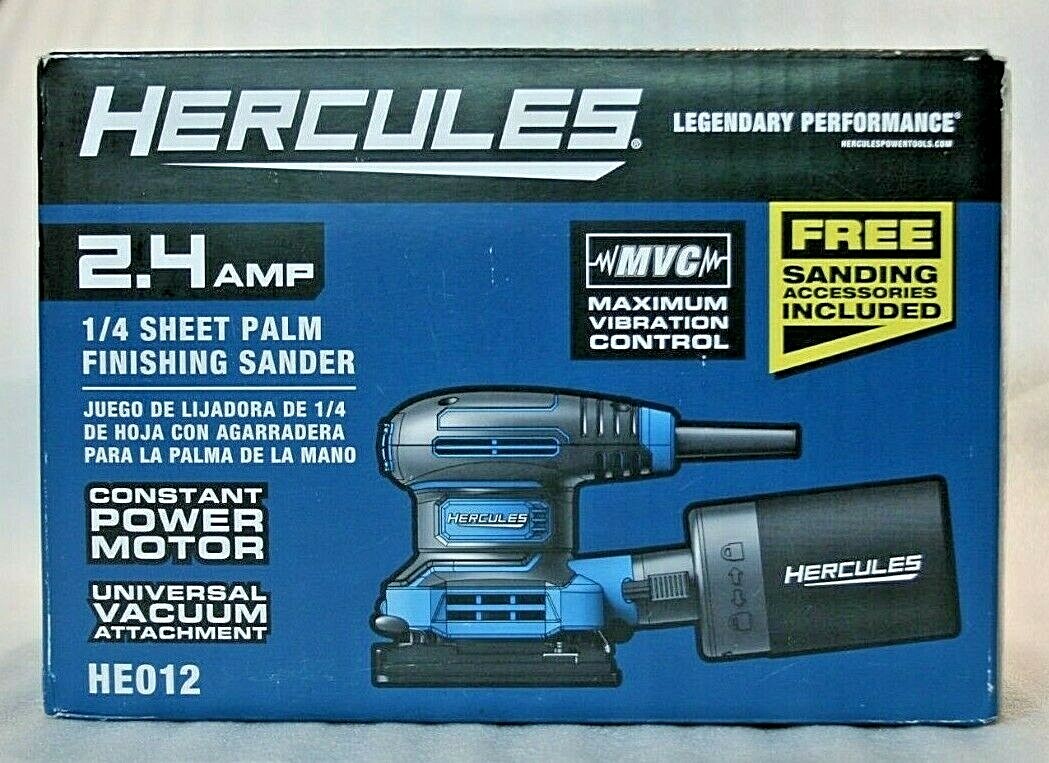 Hercules HE012 1/4 Sheet Palm Finishing Sander + Sanding Accessories