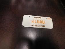 Post Cereal Miniature Metal Bicycle License Plate 1988 Hawaii