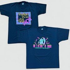 2 vintage 40th Birthday tee Shirts - 90  s Screen Stars XL  Large single stitch