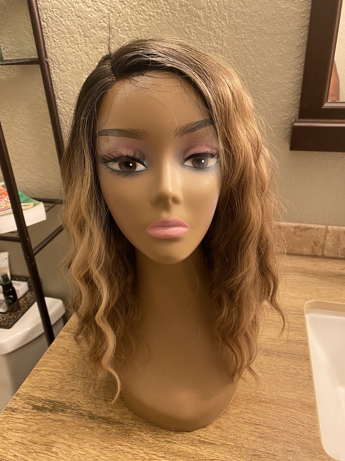 EXQUISITE Lace Front Wig (Used) with luxurious waves (Synthetic/Human Hair mix) eBay