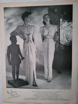 1945 Women's Miss America Originals Harry Shacterevening gowns vintage ad
