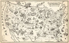 1926 Bootlegger's Map of the US Prohibition Era Speakeasy Wall Art Poster Print